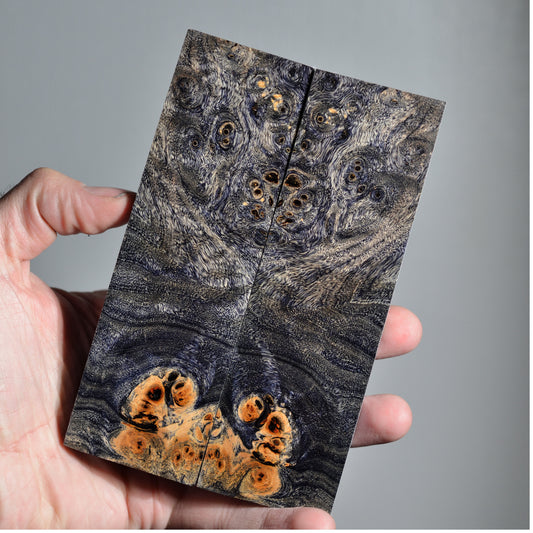 Natural earth tone stabilized burl wood block for custom knife handles